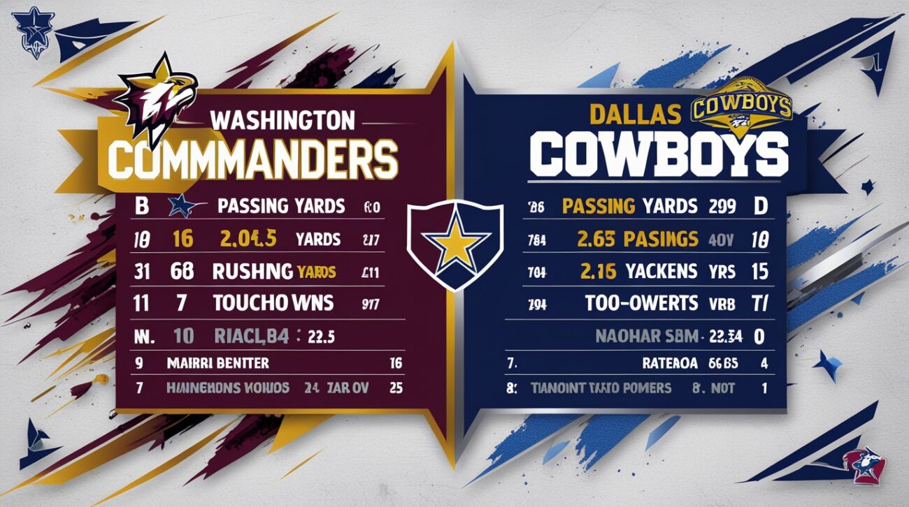 Detailed breakdown of the Washington Commanders vs Dallas Cowboys match player stats, highlighting key performances, pivotal plays, and game-changing moments.