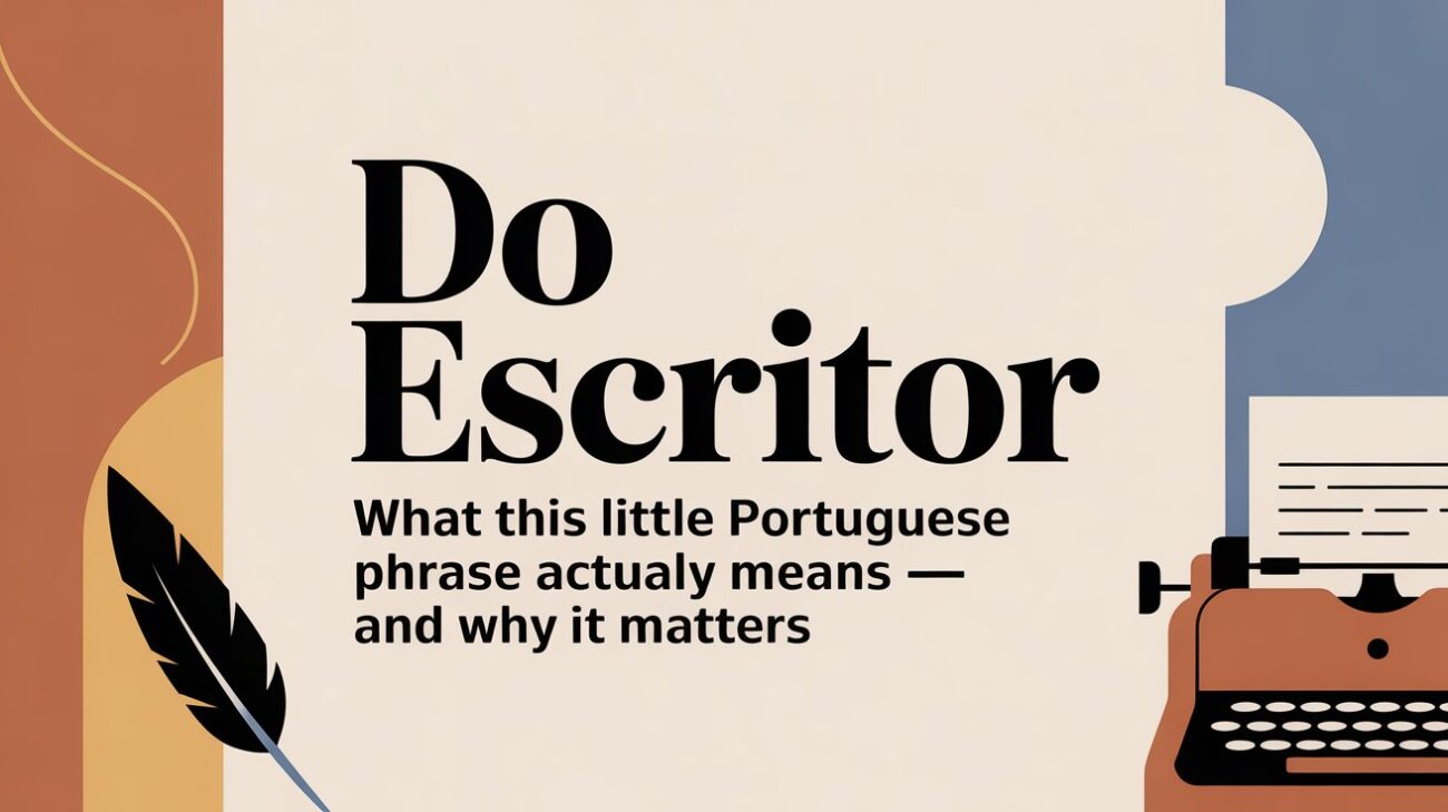 Do Escritor: What This Little Portuguese Phrase Actually Means and Why It Matters